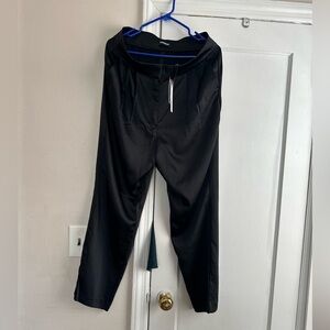 Express black ankle length straight leg satin pants